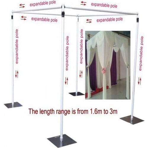 3MX3MX3M Wedding Square Canopy/Chuppah/Arbor Set Adjustable Pipe Frame With Backdrop Drape Cover Party Event props