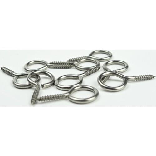 50PCS 27mm Eye Screw Bolt Hook 304 Stainless Steel Screw Eye DIY Rope Accessories Picture Frame Wire Goods Wood
