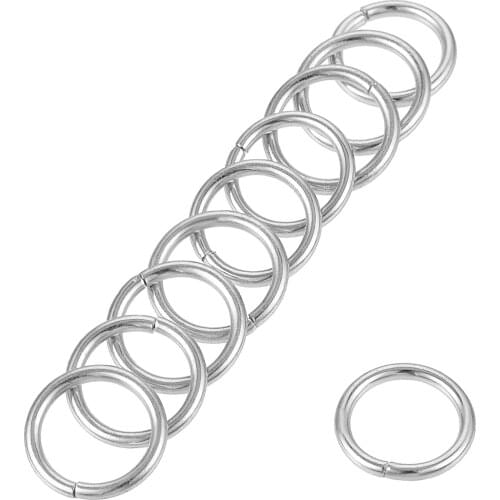 Uxcell 0.31"(8mm) O Rings Metal for Straps Bags Belts DIY Crafts Silver Tone 50pcs