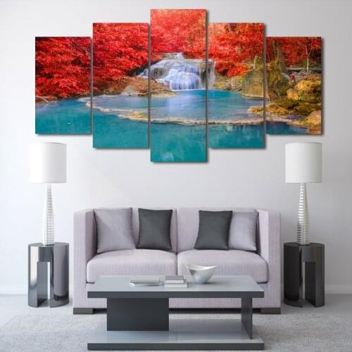 Promotion High Quality HD Printed tropical sunset paradise Group Painting room decor print poster picture canvas Free shipping