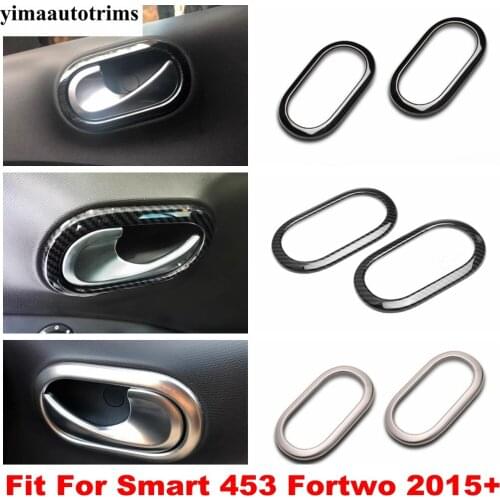 Stainless Steel Accessories Fit For Smart 453 Fortwo 2015 - 2020 Inner Door Handle Bowl Ring Frame Panel Cover Trim Interior Kit