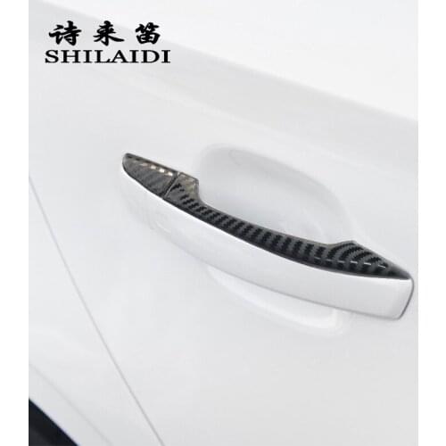 Car Styling Carbon Fiber Exterior Door Handle Sequins Decoration protection Covers Stickers For Audi A3 8v S3 Auto Accessories