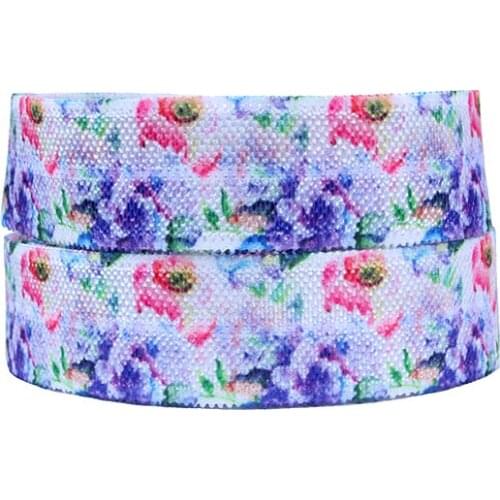 Free shipping 50 yards per roll flower foe, 15mm fold over elastic