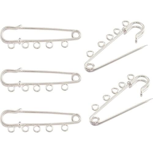 Pandahall 500pcs Iron Safety Kilt Pins Brooch Findings For Fashion jewelry DIY making Decorate ,50X16mm, hole: 3mm F70