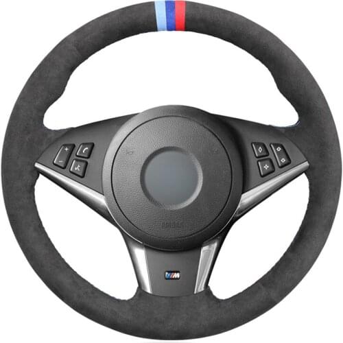 Steering Wheel Cover for BMW M5 E60 E61 (Touring) M6 E63 E64 2005 2006 2007 2008 2009-2010 Grip Cover car interior Auto Parts