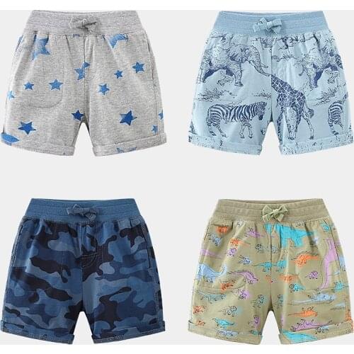 2021 Summer 2 3 4 5 6 8 10 Years European American Style Animal Print Childrens Clothing Cotton Board Shorts For Kids Baby Boy