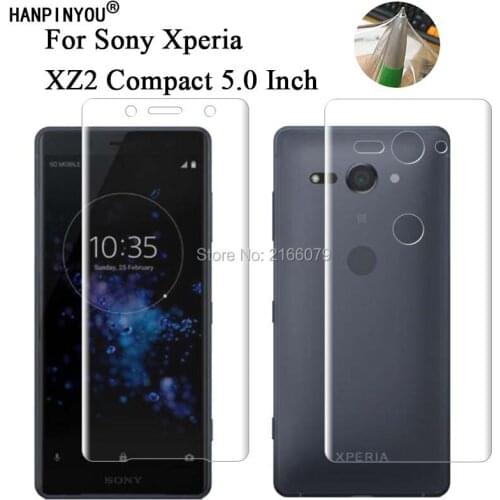 For Sony Xperia XZ2 Compact H8314 H8324 Soft TPU Front Back Full Cover Screen Protector Transparent Protective Film +Clean Tools