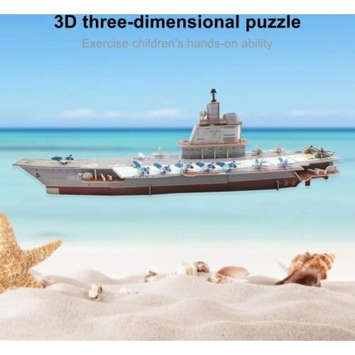 Durable Jigsaw Toy Aircraft Carrier Jigsaw 3D Hand-eye Coordination EPS Self-assembling Building Blocks Puzzle for Children 2021