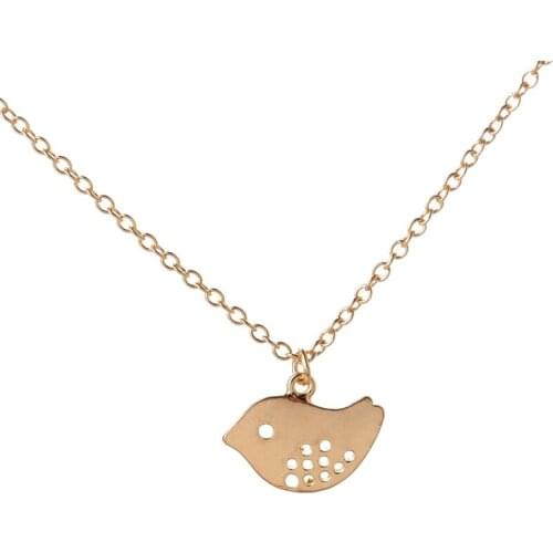 Shuangshuo Gothic Bird Pendant Necklace Twitter Bird Charm Necklaces for Women Cute Animal Sparrow Long Necklace collier N104