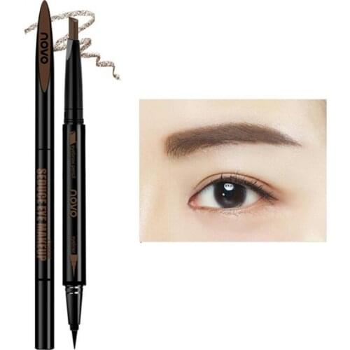 Eyebrow Makeup Pen Waterproof Eyebrow and Eyeliner Pencil Double Sided Long Lasting Seal Eyeliner for Daily Makeup