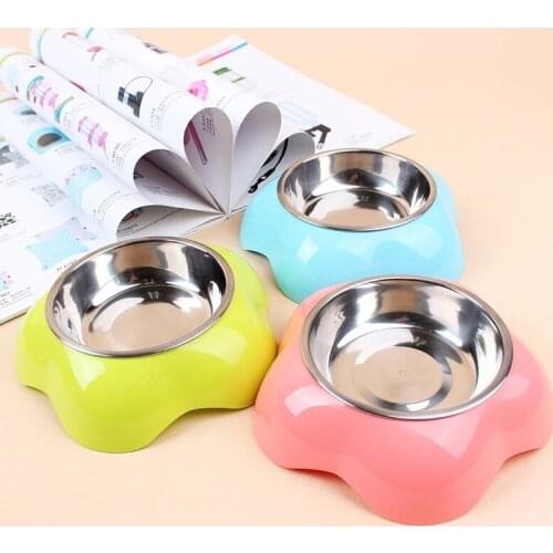 Cat Dog Food Bowl Stainless Steel Drinking Dish Pet Food Feeder Container Eco-friendly Water Feeding Drinker For Pet Supplies
