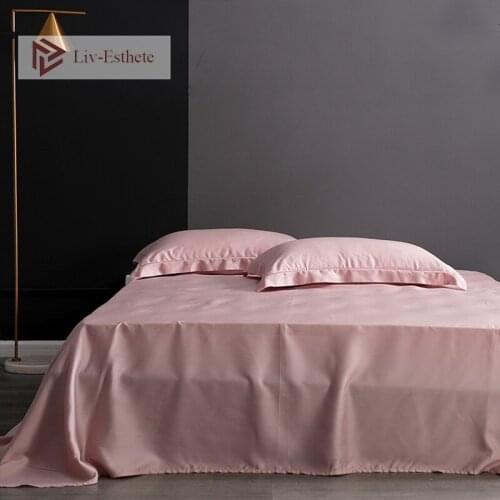 Liv-Esthete 100% Silk Noble Pink Flat Sheet Silk 25 Momme Queen King Healthy Bed Sheets Pillowcase For Women Men Kids Living