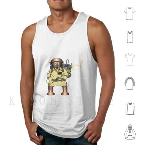 Ghost Busting Wind Up Tank Tops Vest Sleeveless Ghostbusters Return To Oz Robot 80s Movies Character Design Vector Graphic