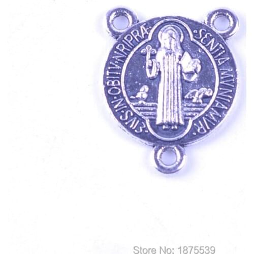Medium Size 17*14 mm St. Benedict Rosary Center Medal Zinc Alloy Accessory