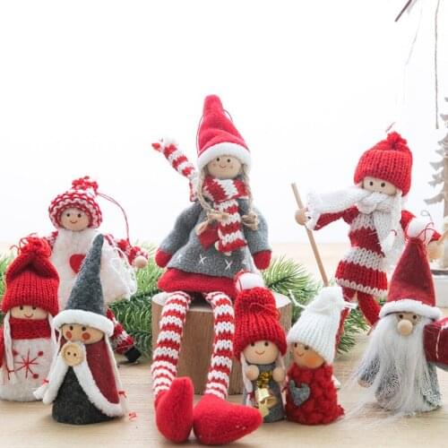 MIni Christmas Decoration Pendant Festival Cute Angel Plush Doll House Ornaments Christmas Tree Creative Decorative Accessories