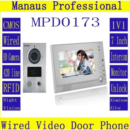 Newest Handfree intercom One to One Video Doorphone Kit Configuration Smart Home 7" LCD Screen Video Intercom Phone D173a