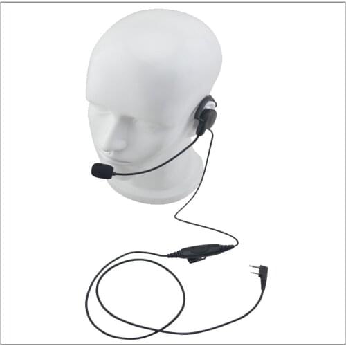 One-Wired Behind-the-head style headset 2-pin K plug with Medium PTT for Kenwood Baofeng Radio UV-5R,Wouxun KG-UVD1P, TYT MD-390