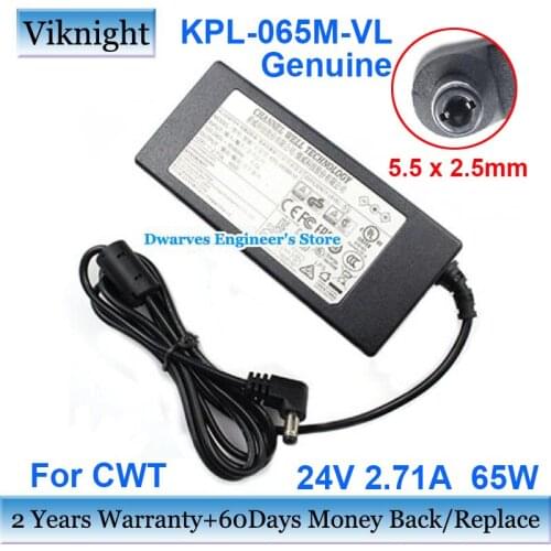 Genuine 65W KPL-065M-VL 24V 2.71A Adapter Charger For CWT KPL-065M-VI 5.5x2.5mm Power Supply