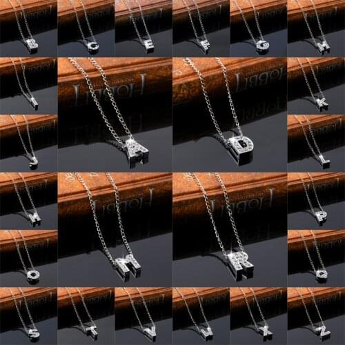 Popular Crystal Letters combinations Necklace Lady Or Men Party Gift A B C D E F New Style Pendant Antique Clear Rhinestone