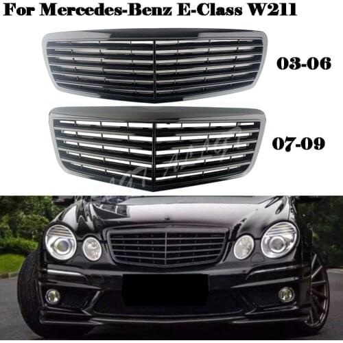 Front Grill Center Hood Grille Bumper For Mercedes-Benz E-Class W211 E200 E240 E320 2003 2004 2005 2006 2007 2008 2009 Black
