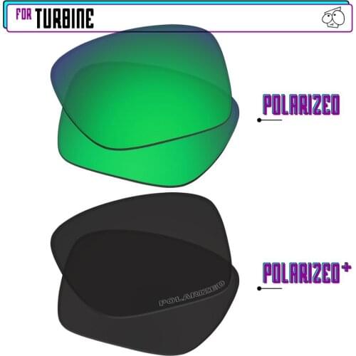 EZReplace Polarized Replacement Lenses for - Oakley Turbine Sunglasses - Black P Plus-Green P