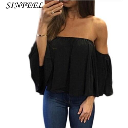 SINFEEL Black And White Blouses