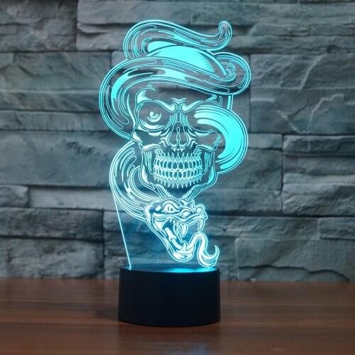 Skull Burst Halloween Led 3D Lamp Personality Creative Gift Atmosphere Lighting Table Lamp Lovely cartoon childrens toys