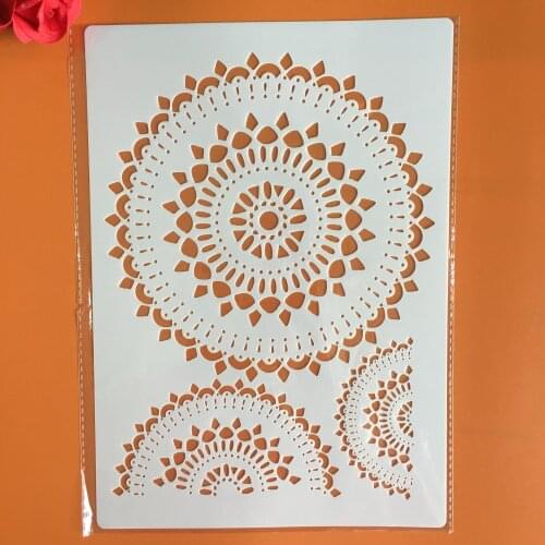 A4 29 *21cm DIY Stencils Wall Painting Scrapbook Coloring Embossing Album Decorative Paper Card Template mandala adult coloring