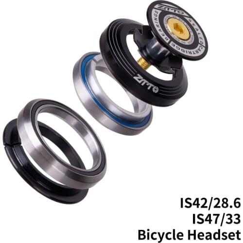 Bicycle Headset 42mm 47mm CNC 1 1/8"-1 1/4" Tapered Tube fork IS42 IS47 MTB Bike Integrated Angular Contact Bearing Gift Cap