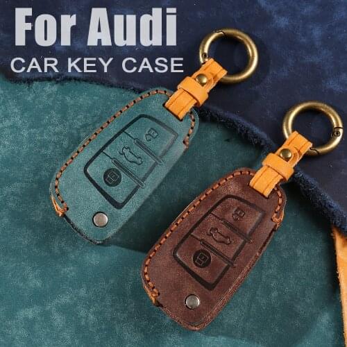 High Quality Leather Car Key Case Protection Cover For Audi A3 A4 A4L B5 B6 B7 B8 B9 A5 A6 A6L C5 C6 Q3 Q5 Q7 S5 S7 RS3 TT