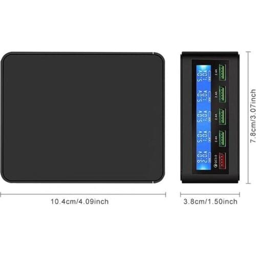 5-Port USB Mobile Phone Charger QC3.0 Fast Charge LCD Accurate Screen Digital Charging Head UK/US/AU/EU Plug Fast Charge