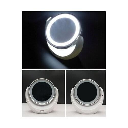 20pcs Desktop LED Double Sided 360 Degree Swivel Cordless Makeup Mirror Lady Beauty Facial Light Mirror