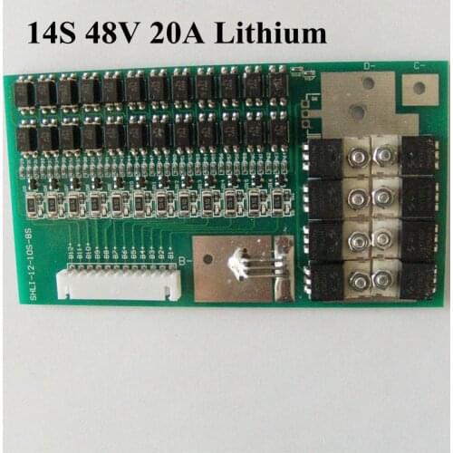 14S 48V 20A BMS for Lithium Battery Pack 48v Lithium Battery Polymer Modules BMS 20A for Electric Bike Robot Motor