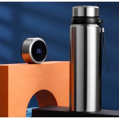 Large Sports Thermos Bottles Led Digital Temperature Display Stainless Steel Water Bottle Thermal Cups Vacuum Flasks Thermoses