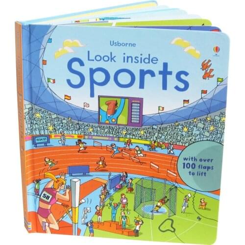 Britain English 3D Usborne Look inside Sports picture book Education kids child With over 100 flaps to lift hard cover