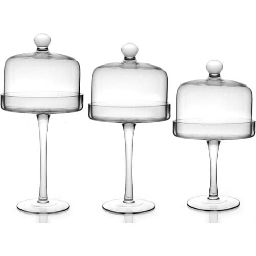 Europe Tall Transparent Candy Jar High Foot Storage Bottles Tank With Lid Glass Container Wedding Decoration