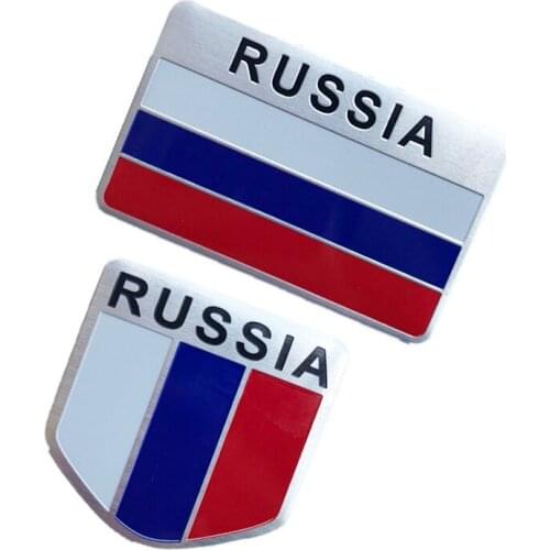 Russia Flag Car Sticker Decal Emblem 3D Aluminum Alloy Stickers Car-Styling Auto Accessories