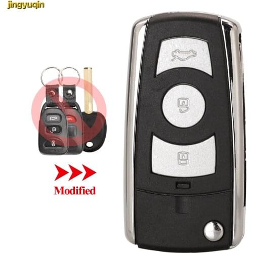 Jingyuqin 10X 4Button Modified Remote Car Key Fob Shell For Hyundai Elantra Santa FE Atos Trajet Celesta Kia Cerato Right Groove