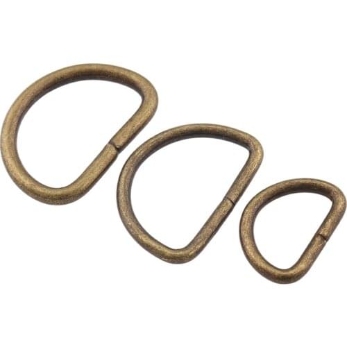 50pcs Dee D Ring Buckles 13mm 19mm 20mm Leather Craft Strap Pets Collar Webbing Backpack Bag Parts Sewing Accessory