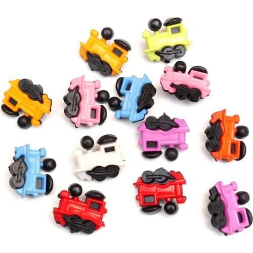 LF 50Pcs Mixed 21mm Train Acrylic Sewing Buttons For Cloth Needlework Flatback Scrapbooking Crafts Decorative Diy Accessories