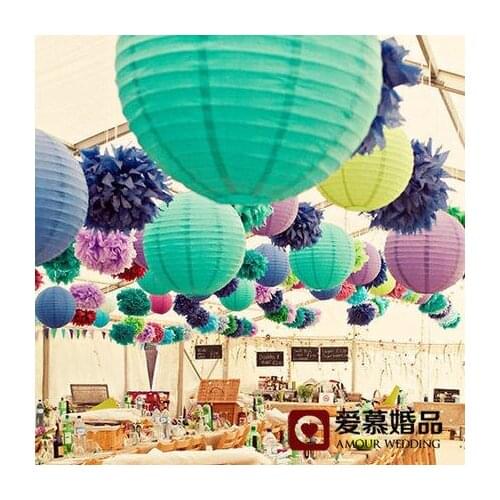 Hot Sale 12 Inch 30cm 28 Colors Beautiful Chinese Paper Lanterns For Birthday Party and Wedding Decoration Hanging Paper Ball