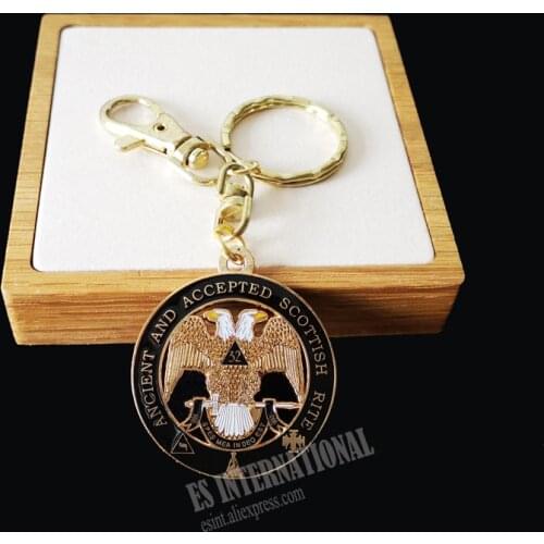 Masonic Key Chain Black Eagle Badge Mason Freemason MK06 exquisite accessories Key Ring