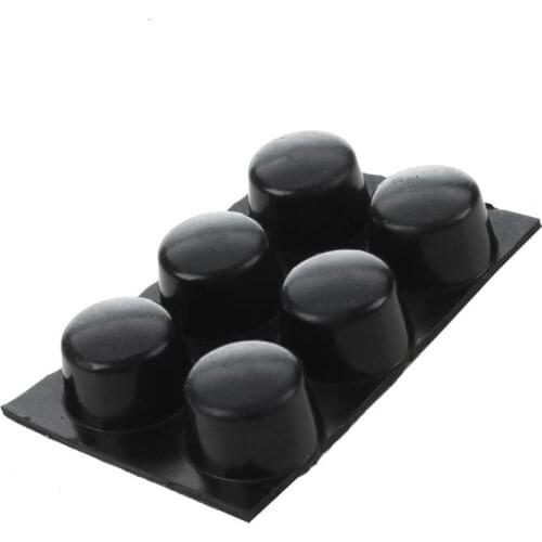 Furniture Cylinder 18mmx12mm Adhesive Rubber Foot Pads Black 6 in 1