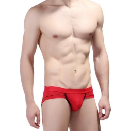Mens Fashion U Convex Design Briefs Quick Dry Sexy Briefs Underwear Mesh Low Rise Stretch Briefs for Man Bikini Panties Solid