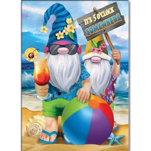 Gnomes Diamond Painting Art Kits Full Drill Round/Square Summer Beach 5D DIY Shiny Rhinestone Embroidery Art Gift