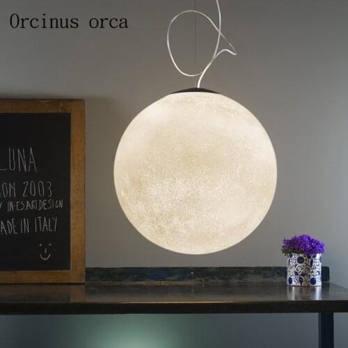 Nordic modern minimalist moon chandelier living room restaurant balcony bedroom creative child room lamp moon Pendant lamp