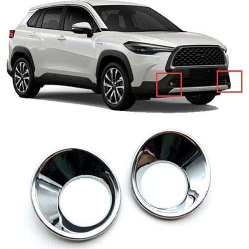 New ABS Car Styling For Toyota Corolla Cross 2020 2021 Front Fog Light lamp Ring Trim Exterior Auto Molding 2pcs