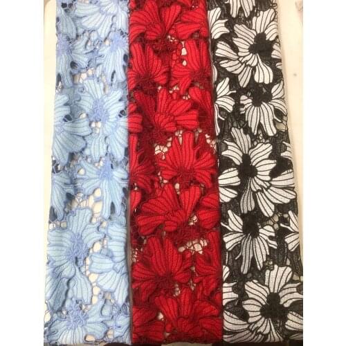 New Style Africa Lace Fabric 2021 High Quality Lace Water Soluble Embroidered Fashion Soft Lace Fabric 5 Yards