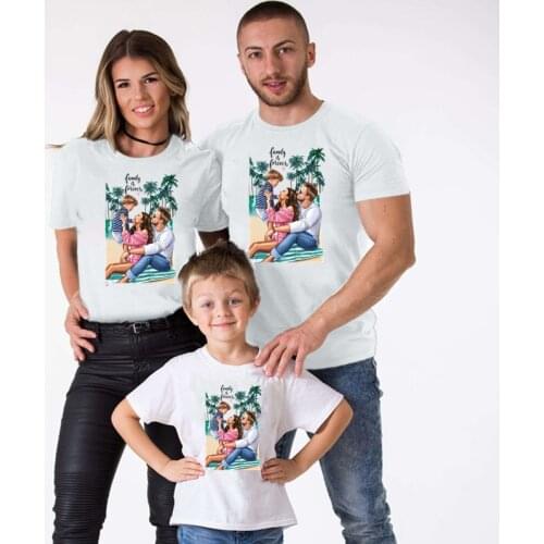 Matching Family Outfits Super Dad & Daughter & Son Print Boys Girls T-shirt Fathers day Present Clothes Kids&Man&Woman Tshirt