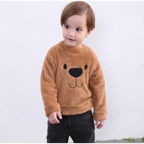 1-5T Infant Kids Baby Girl Boy Autumn Clothing Elegant Long sleeve Cute Bear Hoodie Tops Cartoon Bear Fashion Sweatshirt